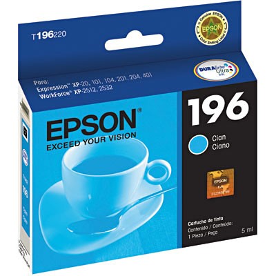 Cartucho Epson 196 Ciano T196220 Original