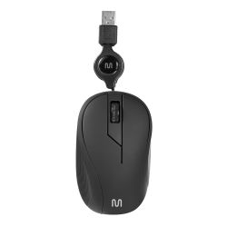 Mouse com Fio MR100 Usb 1200dpi 3 Botões Ergonomico 75cm Retratil