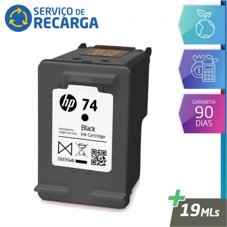 Recarga Cartucho Hp 74 Preto – CB335WL