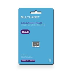 Cartão de Memória 16GB Preto Classe 4 Multilaser – MC143