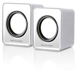 Caxa de Som 2.0 3w Rms Alimentação Usb Conexão P2 Controle De Vol. Som Estéreo Branco – SP199