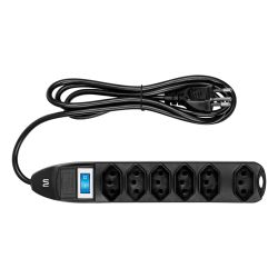 Filtro de Linha 6 Tomadas Linear Preto – WI221