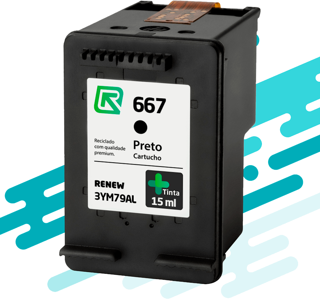 Cartucho Hp 667 Preto - 3YM79AL Renew